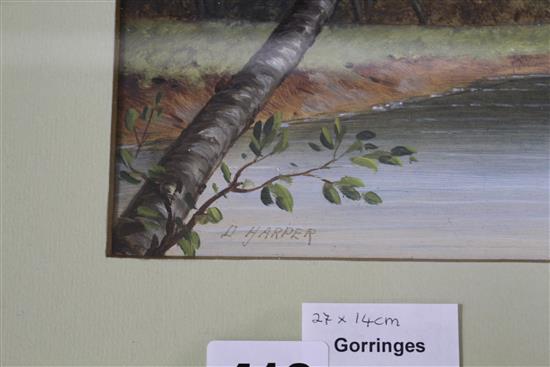 D. Harper (19th C.), oil on board, Goldfinch in a landscape, signed, 27.5 x 14cm